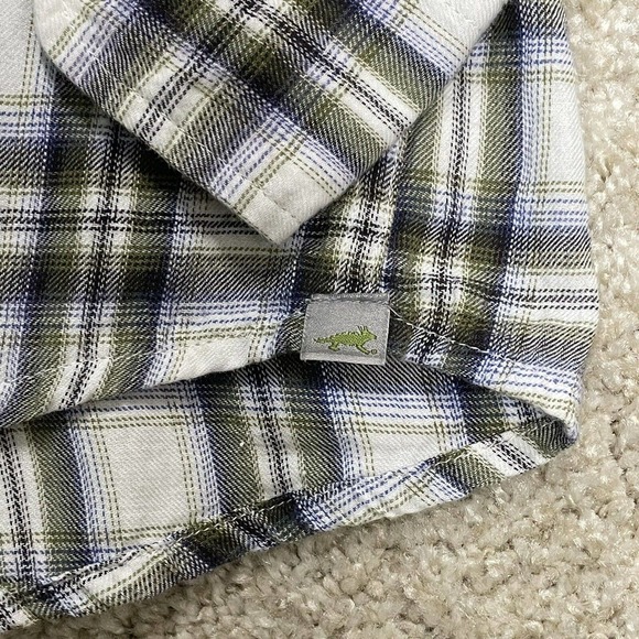 Horny Toad Tan Gray White Plaid Gathered Back Flannel Shirt Size S - Picture 5 of 9